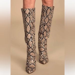 NWOT - Snake Print Boots